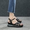 Casual Retro Hollow Button Sandals Women Summer NewWomens Sandals Fashion OpenToe Comfortable Slope 1