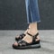Casual Retro Hollow Button Sandals Women Summer NewWomens Sandals Fashion OpenToe Comfortable Slope 3