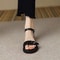 Luxury Designer New Summer Women Sandals, Narrow Leather Strap One Word Buckle, Wide Heel Platform Flat Sandals Casual