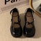 Retro Mary Jane Shoes For Women PU Leather Loafers Thick Heel Lolita Shoes Uniform Pumps With Ankle 3