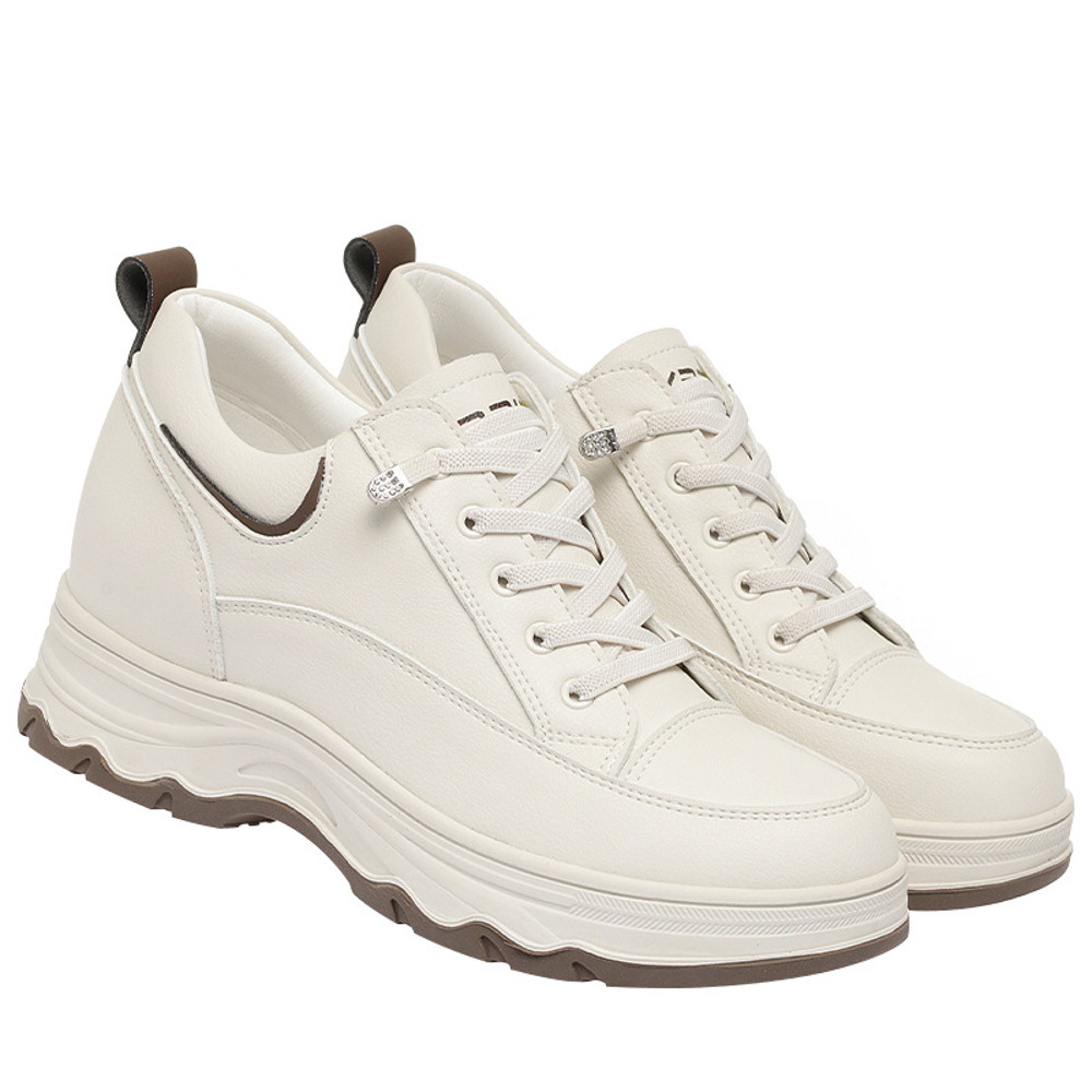 New Spring Autumn Comfortable Soft Leather Running Sneakers Fashion Chunky Casual Mother Shoes For 3