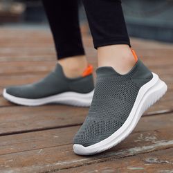 lightweight unisex slip-on sneakers, soft sole running shoes for men & women casual walking loafers