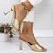 Luxury Rhinestone Women Sandals Summer Designer High Heels Shoes Gold Silver Heeled Slippers For E 4
