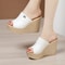 New Summer Fashion Women Wedges Slippers Open Toe High Heels Platform Sandals Stylish Solid Color S 0