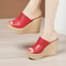 New Summer Fashion Women Wedges Slippers Open Toe High Heels Platform Sandals Stylish Solid Color S 6