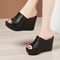 New Summer Fashion Women Wedges Slippers Open Toe High Heels Platform Sandals Stylish Solid Color S 7