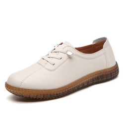 womens genuine leather fashionable casual walking loafers, lightweight sports shoes for all-day wear