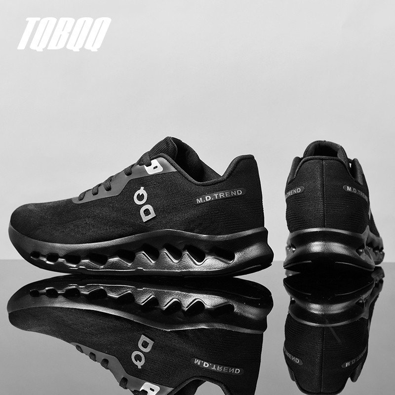 Lightweight Mens Cushioned Running Shoes With Energy Return Arch Support Breathable Knit Shock Abs 0