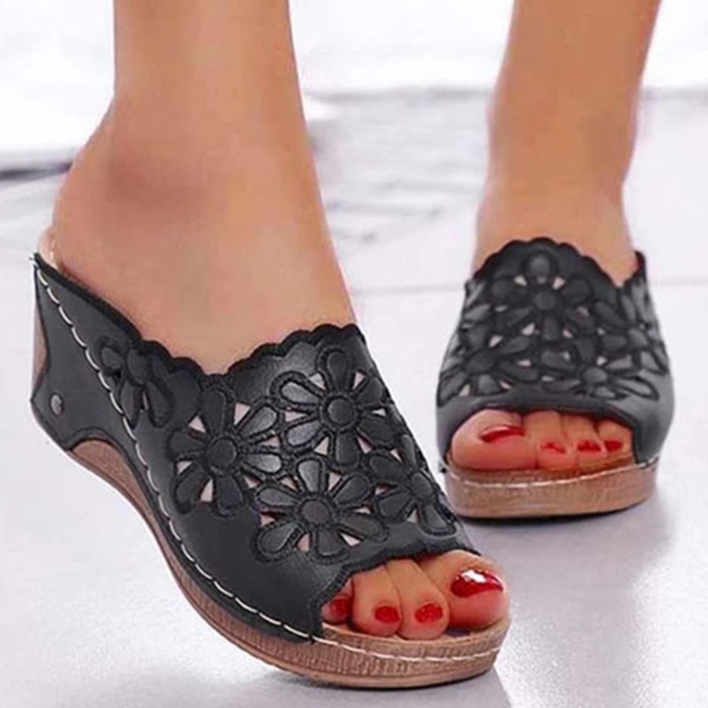 Stylish Women Shoes Sandals For Summer Outdoor Walking SlipOn Wedge Sandals Retro Womens Footwear   2