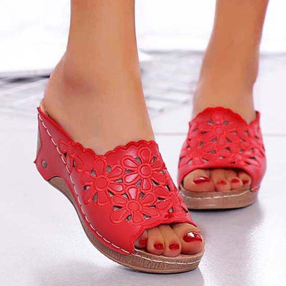 Stylish Women Shoes Sandals For Summer Outdoor Walking SlipOn Wedge Sandals Retro Womens Footwear   3