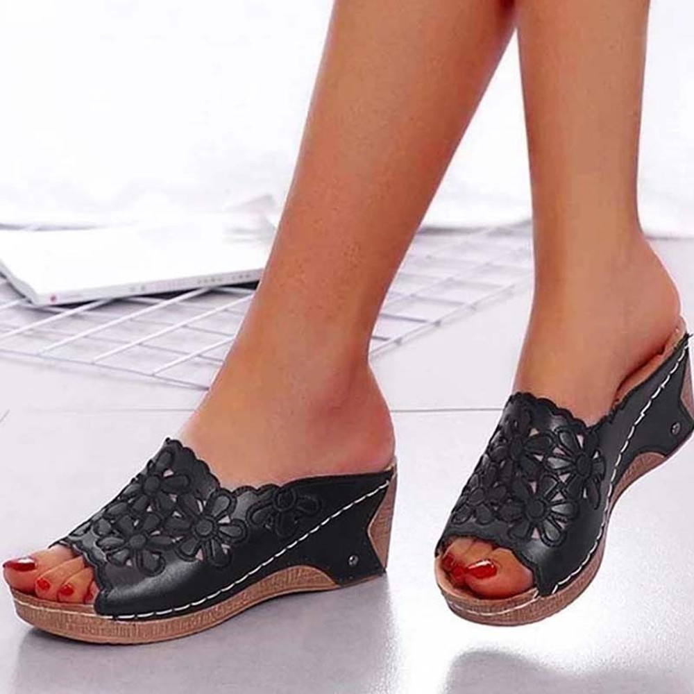 Stylish Women Shoes Sandals For Summer Outdoor Walking SlipOn Wedge Sandals Retro Womens Footwear   4