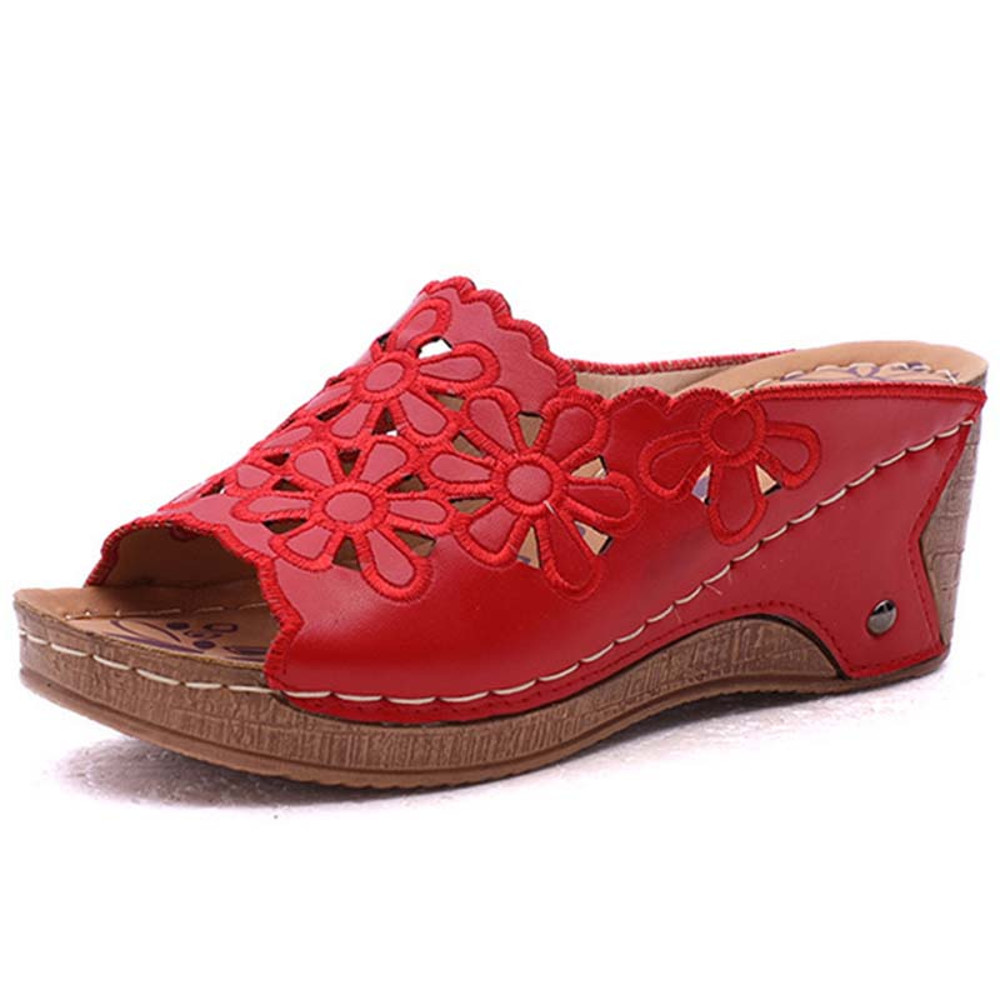 Stylish Women Shoes Sandals For Summer Outdoor Walking SlipOn Wedge Sandals Retro Womens Footwear   6