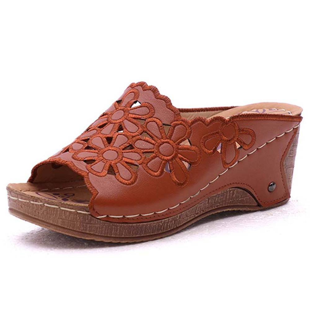 Stylish Women Shoes Sandals For Summer Outdoor Walking SlipOn Wedge Sandals Retro Womens Footwear   7
