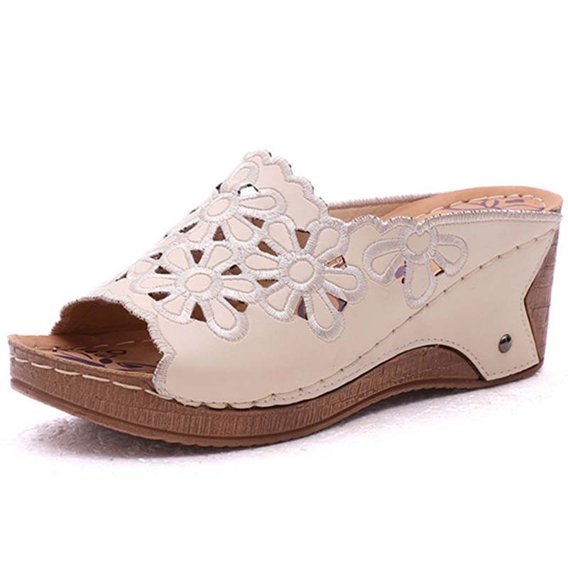 Stylish Women Shoes Sandals For Summer Outdoor Walking SlipOn Wedge Sandals Retro Womens Footwear   8