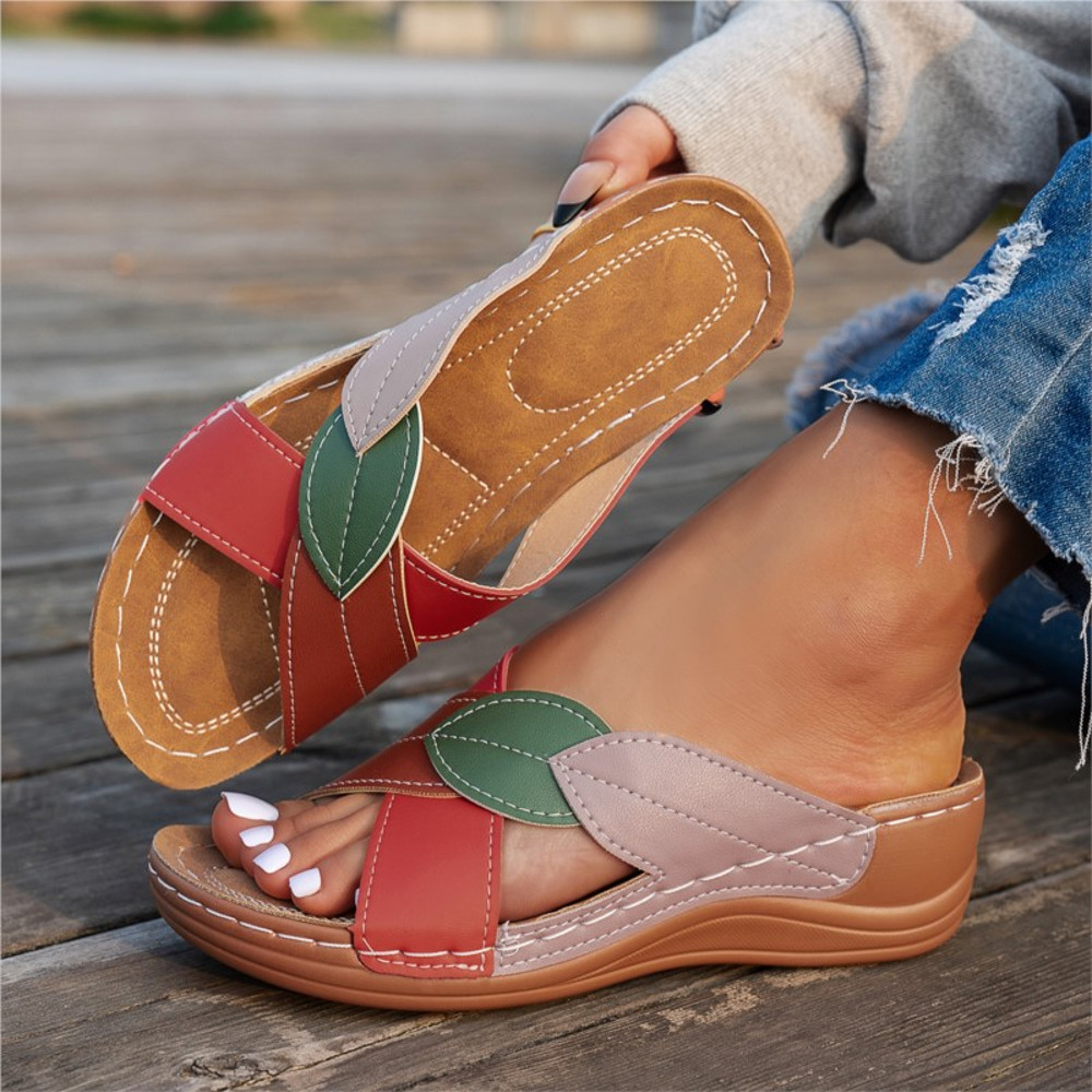 Womens Breathable Summer Sandals Retro Wedge SlipOn Walking Shoes Lightweight Female Footwear Slipp 2