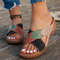 Womens Breathable Summer Sandals Retro Wedge SlipOn Walking Shoes Lightweight Female Footwear Slipp 4
