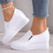 Womens New White Hidden Wedge Heels Sneakers, Casual High Platform Shoes & Fashionable Wedge Heels for Women