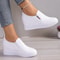 Womens New White Hidden Wedge Heels Sneakers, Casual High Platform Shoes & Fashionable Wedge Heels for Women