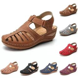 premium orthopedic women sandals summer bunion corrector wedge shoes, stylish vulcanized heels for everyday comfort