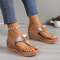 Lightweight Simple Womens Summer Sandals with Hook & Loop, Outdoor Hollow-out Beach Casual Shoes Non Slip Flat Sea Sand