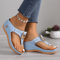 Lightweight Simple Womens Summer Sandals with Hook & Loop, Outdoor Hollow-out Beach Casual Shoes Non Slip Flat Sea Sand
