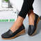 Genuine Leather Women Flats Wedge Walking Nurse Shoes Lightweight SlipOn Loafers Barefoot Moccasin 4