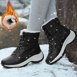 stylish womens boots snow flat women booties lace up ladies shoes fashion ankle boots warm new womens winter shoes boots