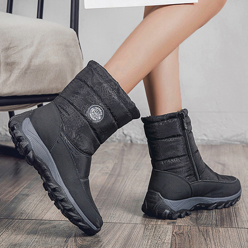 Comfortable Casual Winter Shoes Women Boots Snow Plus Size Warm Ladies Zipper Boots For Cold Weathe 3