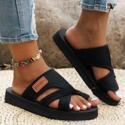 comfortable soft shoes for women, trendy outdoor beach walking sandals, slip-on female footwear for summer
