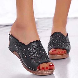 summer fashion women shoes sandals, comfortable wedge shoes for women, slip-on casual party female footwear