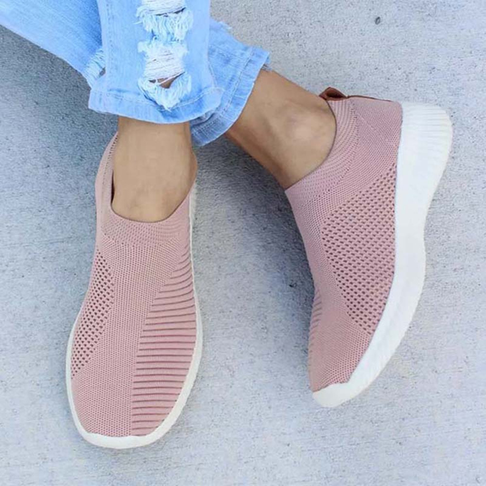 New Casual Womens Sneakers Lightweight Slip On Breathable Vulcanized Walking Shoes For Ladies 4