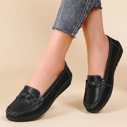 comfortable womens loafers and flats, slip-on casual outdoor nurse shoes, stylish moccasins for plus size women