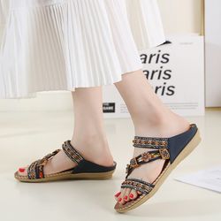 chic summer woman sandals shoes plus size, lightweight walking shoes, wedge sandals & stylish female slippers for women