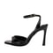 Elegant Black Patent Leather Ankle Strap High Heels Sexy Square Toe Heeled Sandals For Womens Summe 1