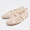 Fashion Embroidery Pearl Mesh Ballet Flats Women Hollow Round Toe Flat Sandals With Elegant Belt Bu 0