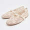 Fashion Embroidery Pearl Mesh Ballet Flats Women Hollow Round Toe Flat Sandals With Elegant Belt Bu 6