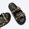 Luxury Leopard Metal Buckle Women Slippers, High Quality Sexy Comfort Non Slip Slide Sandals & Summer Platform Flip Flop