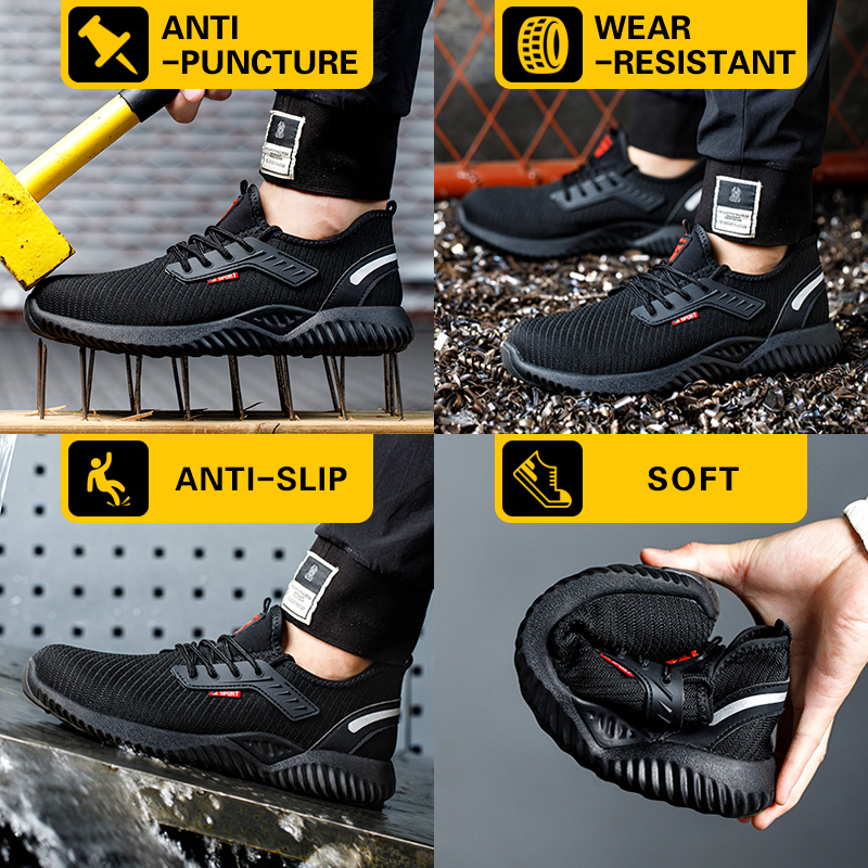 Mens Steel Toe Safety Shoes AntiSmash PunctureProof Work Sneakers Lightweight Indestructible Tactic 2