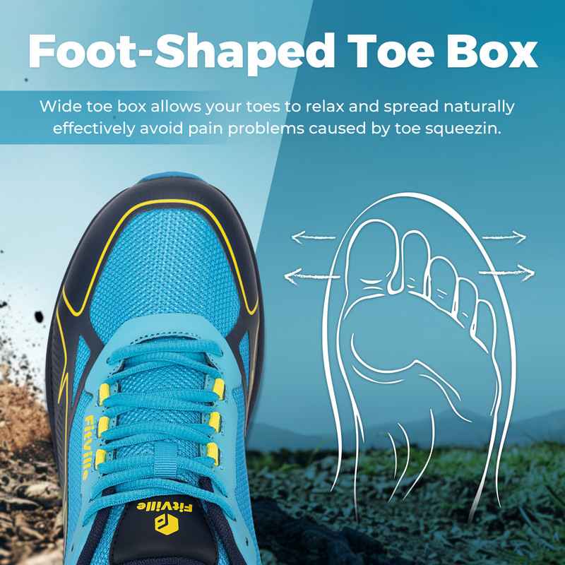 Extra Wide Non-Slip Trail Running Shoes for Men, Lightweight Sneakers for Swollen Feet, Arch Support & Comfort