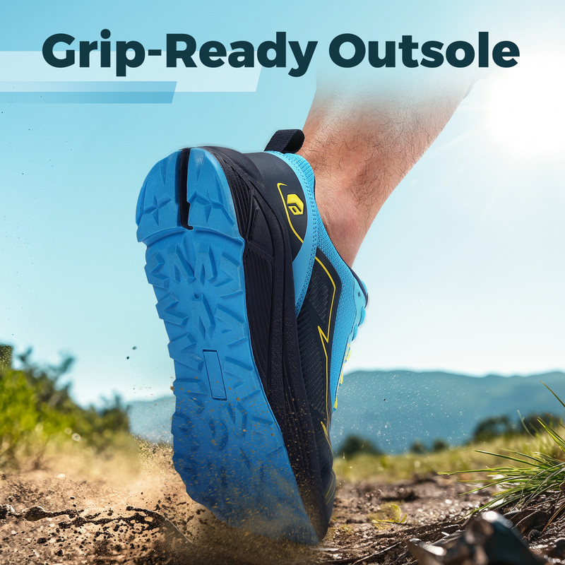 Extra Wide Non-Slip Trail Running Shoes for Men, Lightweight Sneakers for Swollen Feet, Arch Support & Comfort