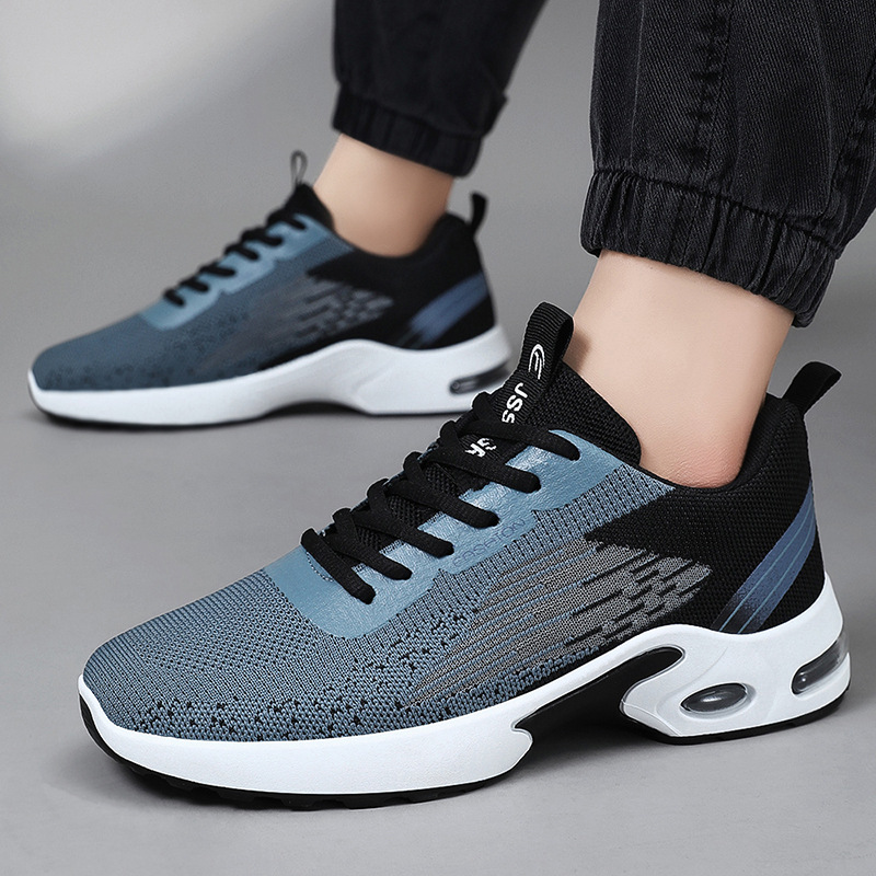 Stylish Mens Casual Shoes, Breathable Mesh, Air-Cushioned, Soft-Soled Color-Blocked Fashion Sports Sneakers