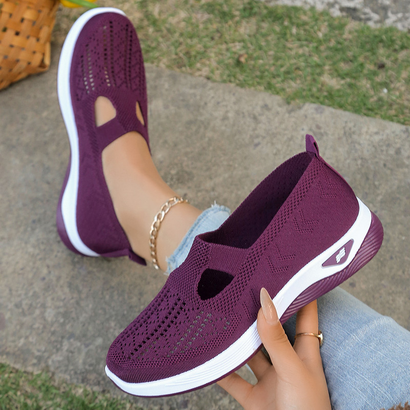 Simple Womens Summer Shoes Solid Color Mom Shoes Lightweight Casual Sneakers 16