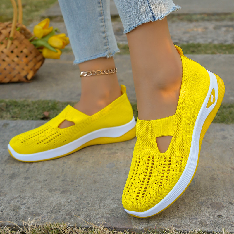 Simple Womens Summer Shoes Solid Color Mom Shoes Lightweight Casual Sneakers 17