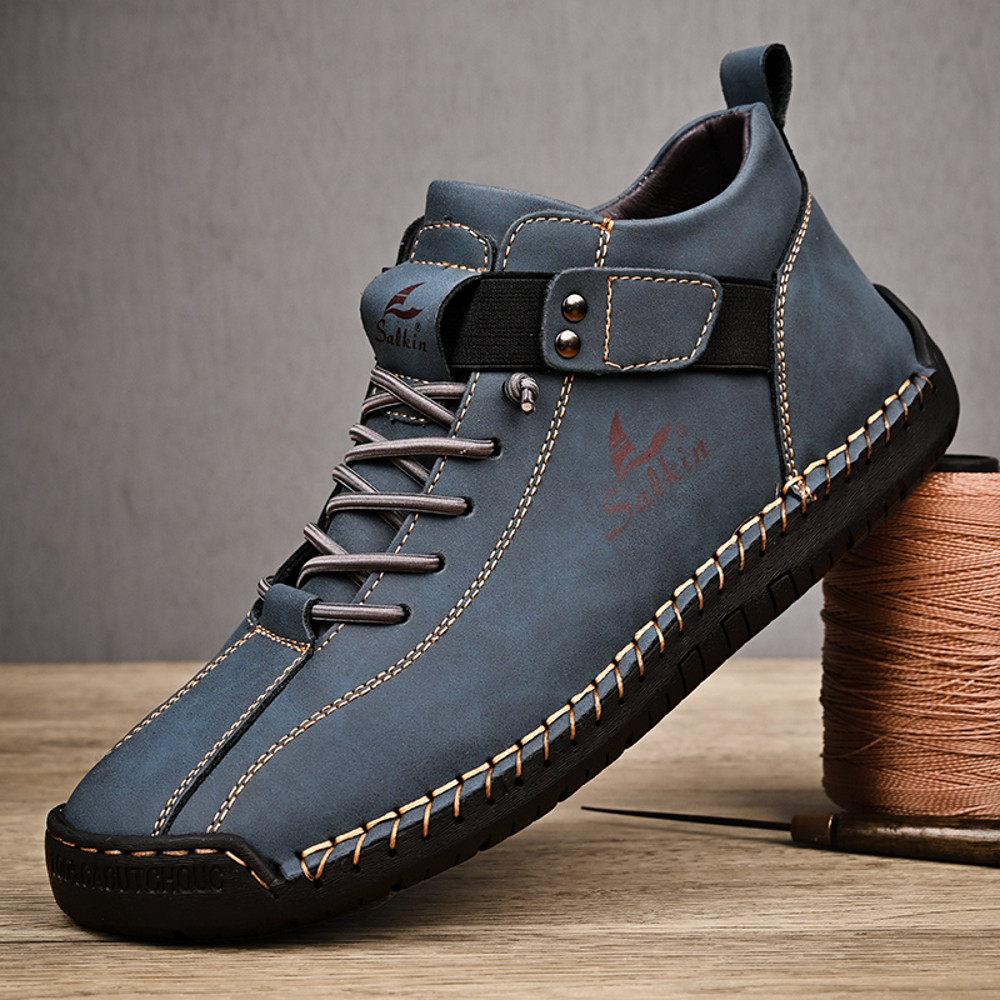 Handmade Leather Casual Men Shoes, Stylish Breathable Sneakers & Durable Outdoor Ankle Boots