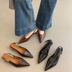 chic summer pointed toe women sandals, fashion slingback mules for elegant ladies with low heels