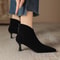 Elegant Vintage Pointed Toe Women Ankle Boots Fashion Back Zipper Short Booties For Autumn Winter 4