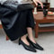 Elegant Autumn Women Pumps Shoes Stylish Shallow Slip On Square High Heel Single Shoes For Ladies D 1