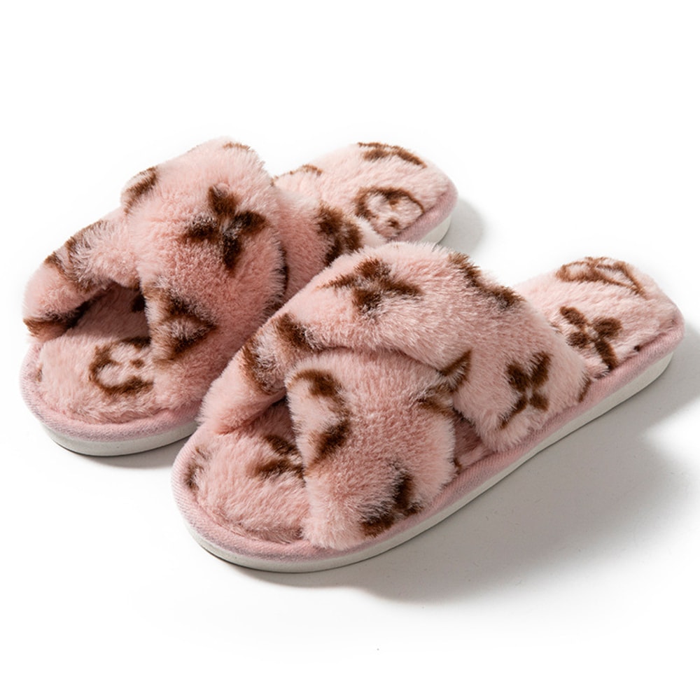 Luxury Fluffy Womens Slippers Designer Fuzzy Fur Slides Plush Flats For Autumn Winter Home Comfort 7