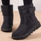 Stylish Women Boots Winter Shoes Waterproof Warm Fur Korea Style Black Ankle Boots For Women 7