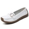 Womens Soft Leather Flats Low Heel Casual White Loafers SlipOn Elegant Flat Shoes For Everyday Comf 4